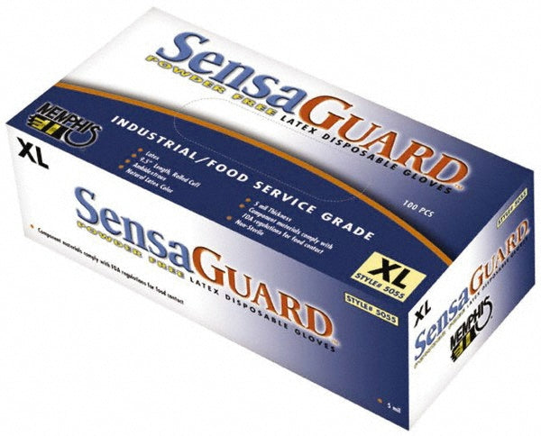 MCR Safety 5055M Disposable Glove Size Medium, 5.0 mil, Latex, Food Grade, Powder-Free