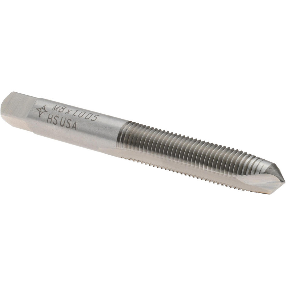 Cleveland C57168 Spiral Point Tap M8 x 1, Metric Fine, 2 Flutes, Plug, 6H, High Speed Steel, Bright Finish