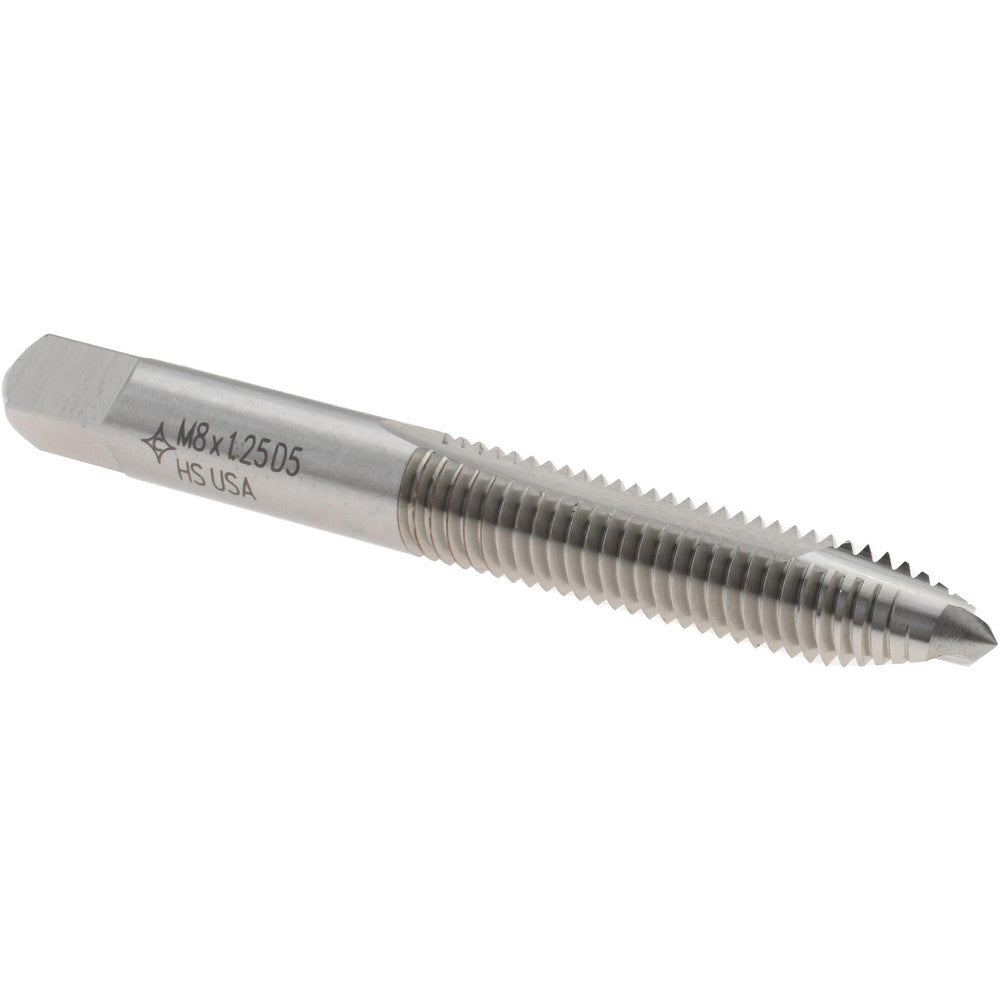 Cleveland C57171 Spiral Point Tap M8 x 1.25, Metric Coarse, 2 Flutes, Plug, 6H, High Speed Steel, Bright Finish