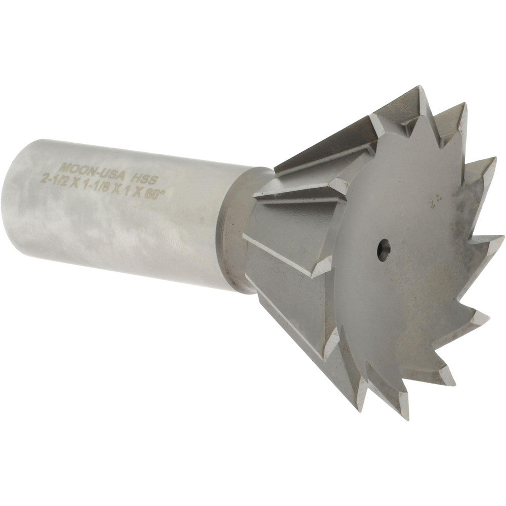 CD Tooling Inc. DT250012-60 Dovetail Cutter 60 °, 2-1/2" Cut Dia, 1-1/8" Cut Width, High Speed Steel