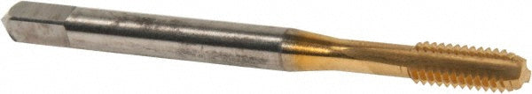 Balax 54013-01T Straight Flute Tap #8-32 UNC, 3 Flute, Bottoming Chamfer, 2B Class of Fit, Cobalt, Titanium Nitride Finish