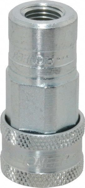 Parker 4050-2P Hydraulic Hose Poppet Female Pipe Thread Coupler Hose Size 1/4", 1/4" Thread, 3,000 psi