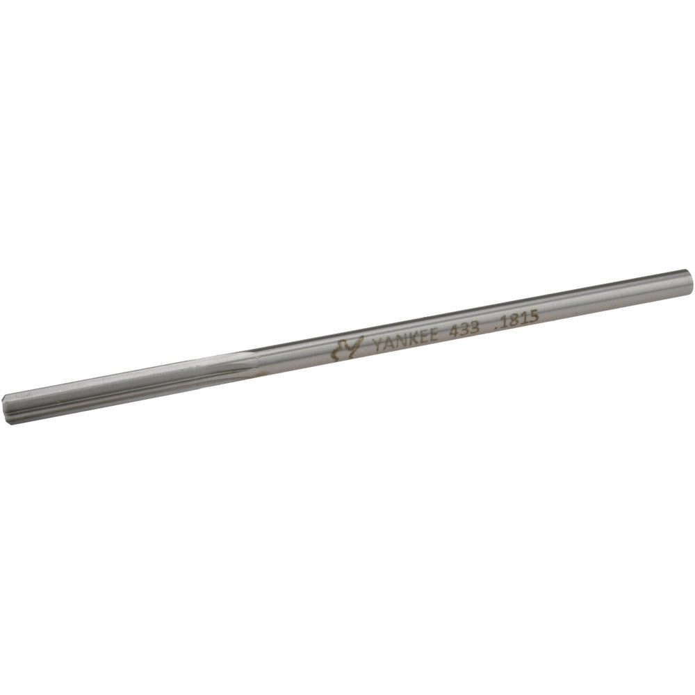 Hertel Reamers 433-0.1815 Chucking Reamer 0.1815" Dia, 4-1/2" OAL, 1-1/8" Flute Length, Straight Flute, Straight-Cylindrical Shank, HSS