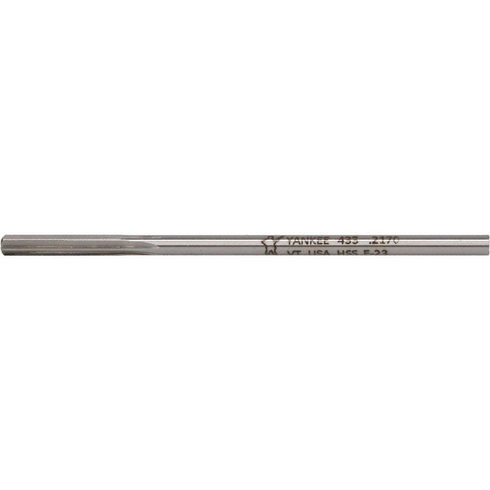 Hertel Reamers 433-0.2170 Chucking Reamer 0.2170" Dia, 5" OAL, 1-1/4" Flute Length, Straight Flute, Straight-Cylindrical Shank, HSS