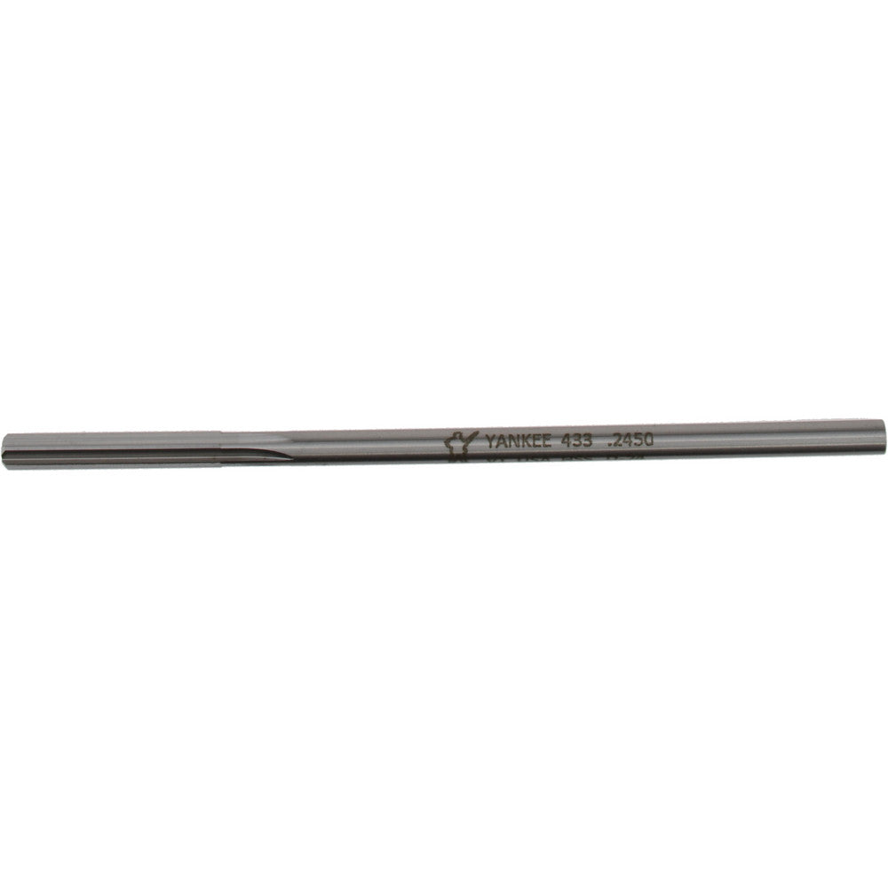 Hertel Reamers 433-0.2450 Chucking Reamer 0.2450" Dia, 6" OAL, 1-1/2" Flute Length, Straight Flute, Straight-Cylindrical Shank, HSS