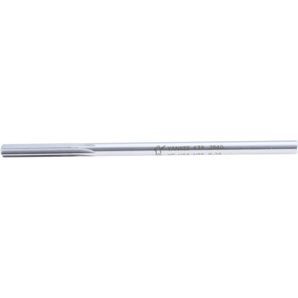 Hertel Reamers 433-0.2840 Chucking Reamer 0.2840" Dia, 6" OAL, 1-1/2" Flute Length, Straight Flute, Straight-Cylindrical Shank, HSS