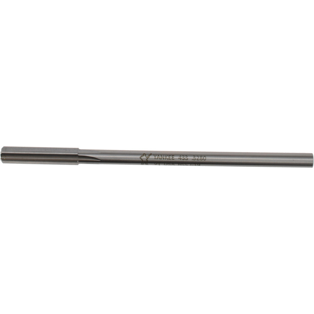 Hertel Reamers 433-0.3280 Chucking Reamer 0.3280" Dia, 6" OAL, 1-1/2" Flute Length, Straight Flute, Straight-Cylindrical Shank, HSS