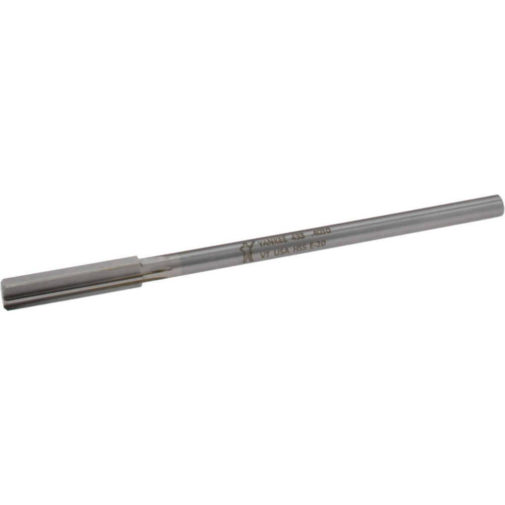 Hertel Reamers 433-0.4030 Chucking Reamer 0.4030" Dia, 7" OAL, 1-3/4" Flute Length, Straight Flute, Straight-Cylindrical Shank, HSS