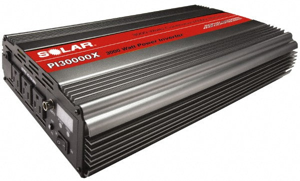 Solar PI30000X 3 Connection, 12 VDC Input, 120 VAC Output, 6,000 Peak Wattage, Power Inverter