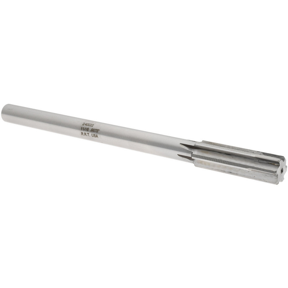 Rock River Tool Inc. 240022 Chucking Reamer 11/16" Dia, 9" OAL, 2-1/4" Flute Length, Straight-Cylindrical Shank, Carbide-Tipped