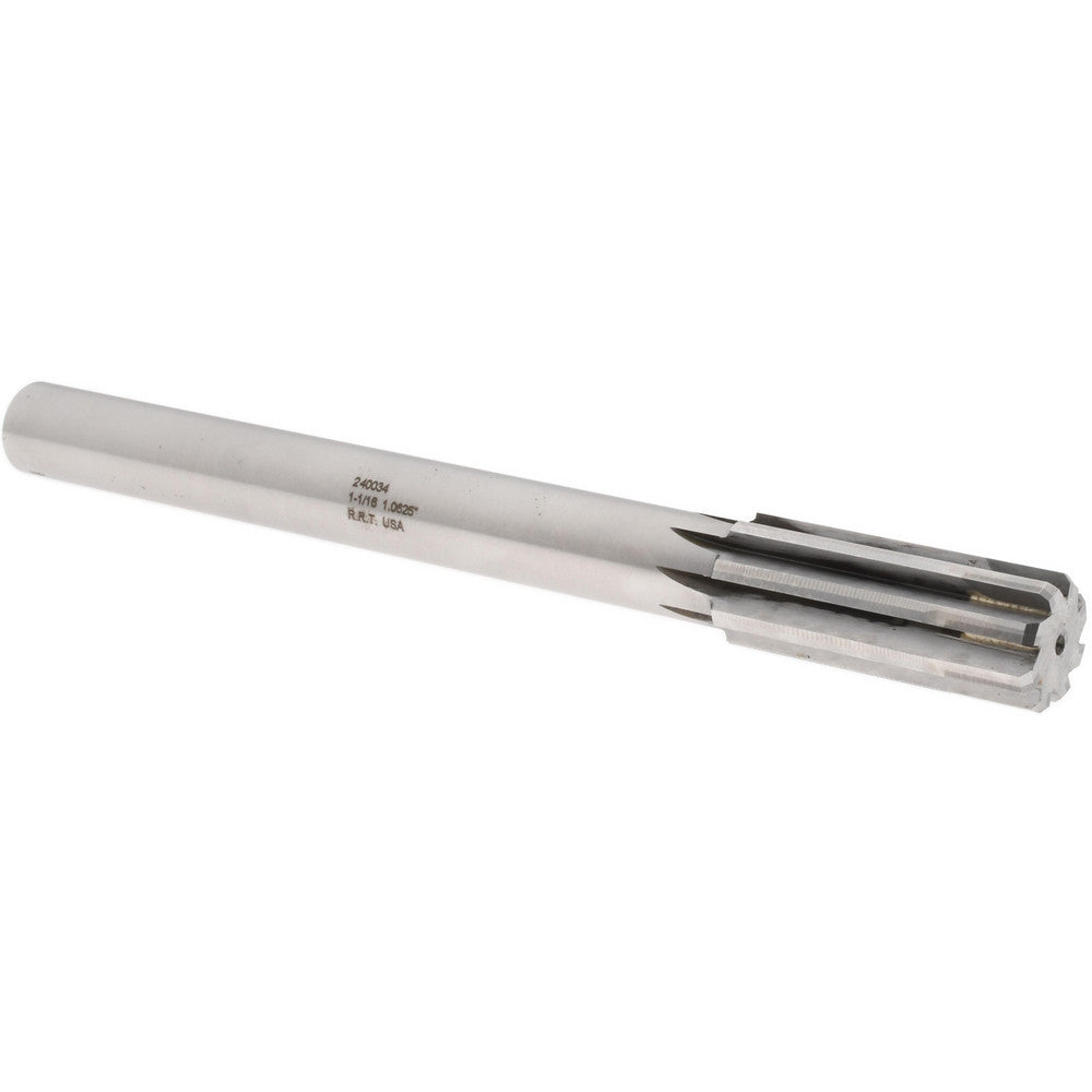 Rock River Tool Inc. 240034 Chucking Reamer 1-1/16" Dia, 10-1/2" OAL, 2-3/4" Flute Length, Straight Flute, Straight-Cylindrical Shank, Carbide-Tipped