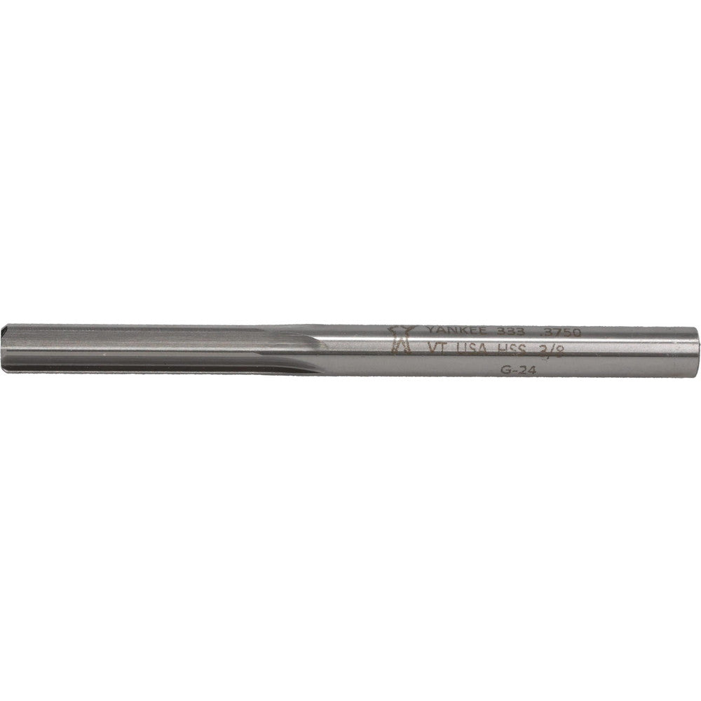 Hertel Reamers 333-0.3750 Chucking Reamer 3/8" Dia, 5" OAL, 1-3/4" Flute Length, Straight Flute, Straight-Cylindrical Shank, HSS