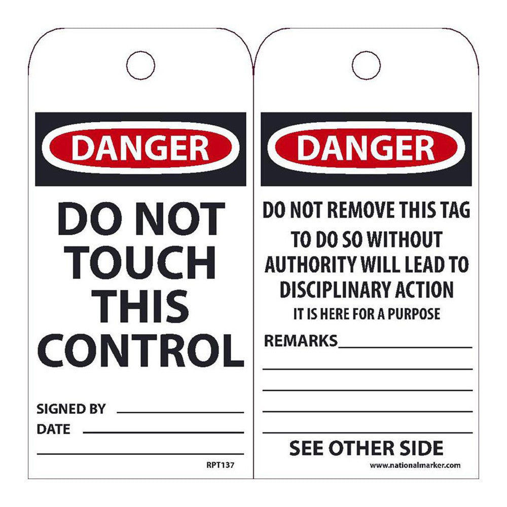 AccuformNMC RPT37G Inspection Tag 3" High, 6" Wide, Unrippable Vinyl, "DANGER"