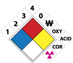 AccuformNMC NFPK5 Chemical & Hazardous Material Sign Square, "1 2 3 4 W OX ALK ACID COR"
