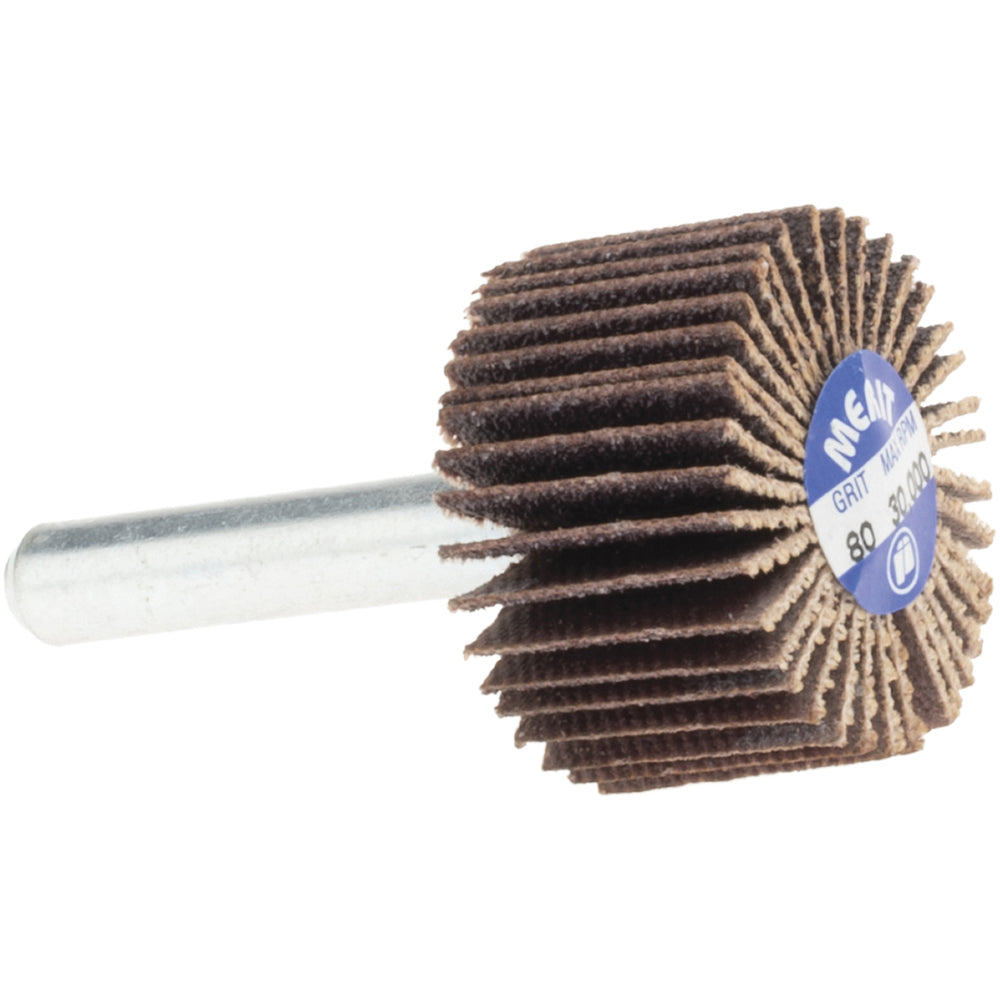Merit Abrasives 08834137101 Mounted Flap Wheel 1" Dia, 5/8" Face Width, 80 Grit, Ceramic Alumina