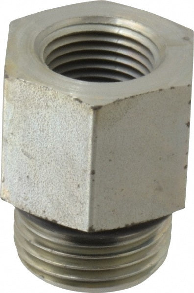 Parker 10-3/8 F5OG-S Industrial Pipe Adapter 3/8" Female Thread, 7/8-14 Male Thread, Male Straight Thread O-Ring x Female NPTF