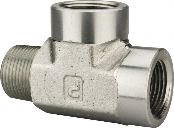 Parker 3/4 MRO-S Industrial Pipe Street Tee 3/4" Female Thread, 3/4" Male Thread, MNPTF x FNPTF