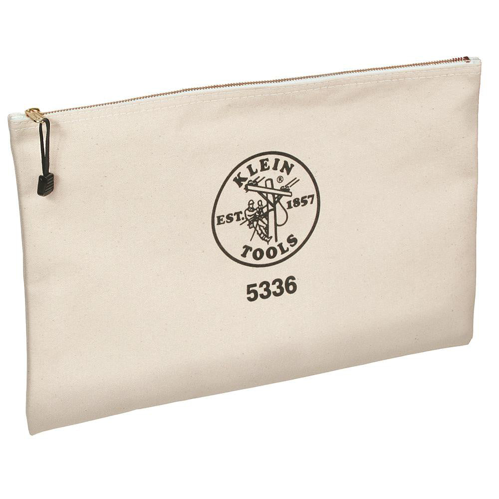 Klein Tools 5336 Zippered Pouch 1 Pocket, Canvas, White