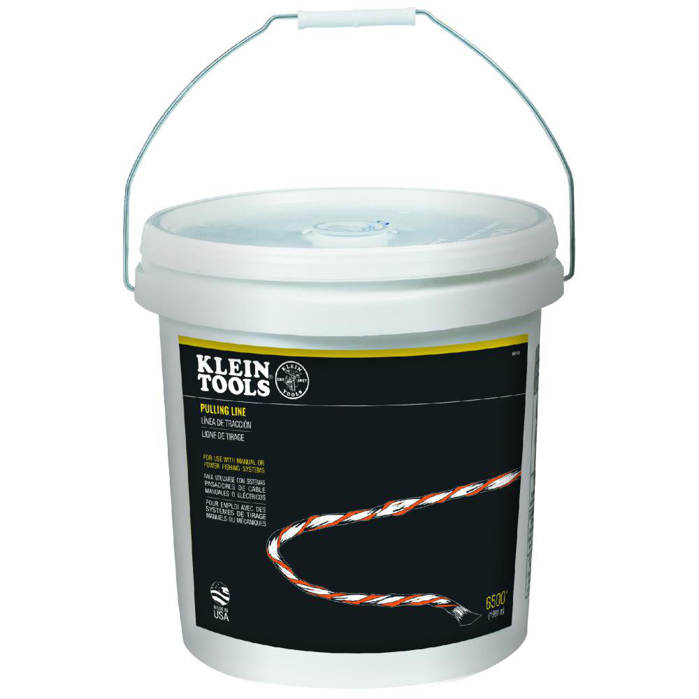 Klein Tools 56110 Cable Pulling Accessories Line/Tape Type Pulling Line Rope/Tape Diameter (Inch) 1in Breaking Strength 210 Rope/Tape Length (Feet) 6500ft Breaking Strength (Lb.) 210 Maximum Work Load (Lb.) 209lb