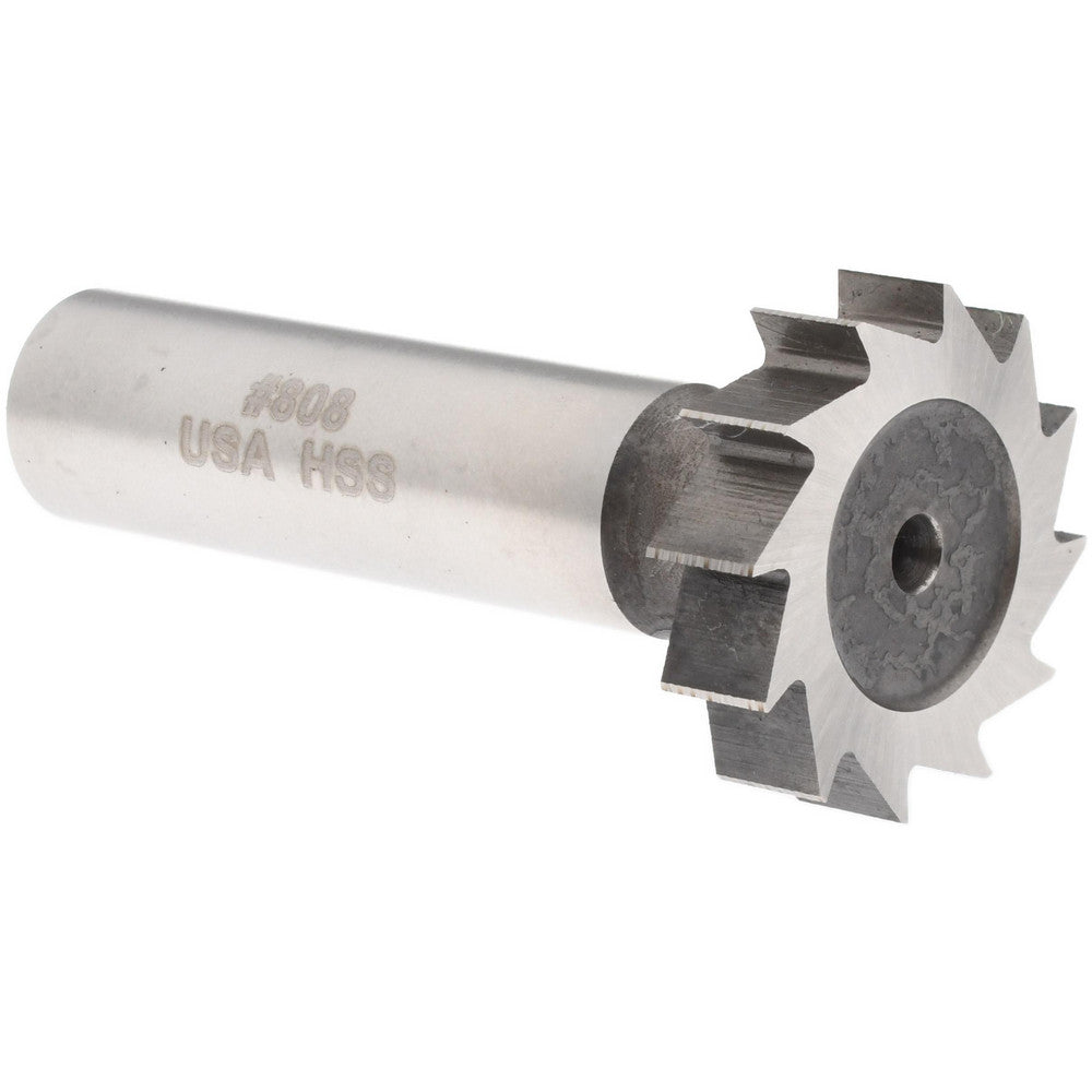 Moon Cutters Co. KY850 Woodruff Keyseat Cutter 1" Cut Dia, 0.25" Cut Width, 1/2" Shank Dia, Straight Tooth