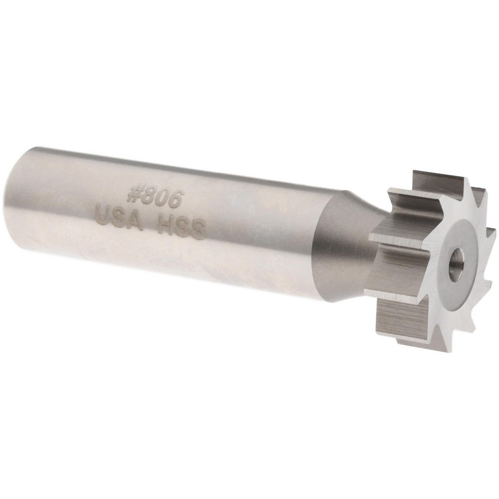 MOON CUTTERS CO. KY600 Woodruff Keyseat Cutter 0.75" Cut Dia, 0.25" Cut Width, 1/2" Shank Dia, Straight Tooth