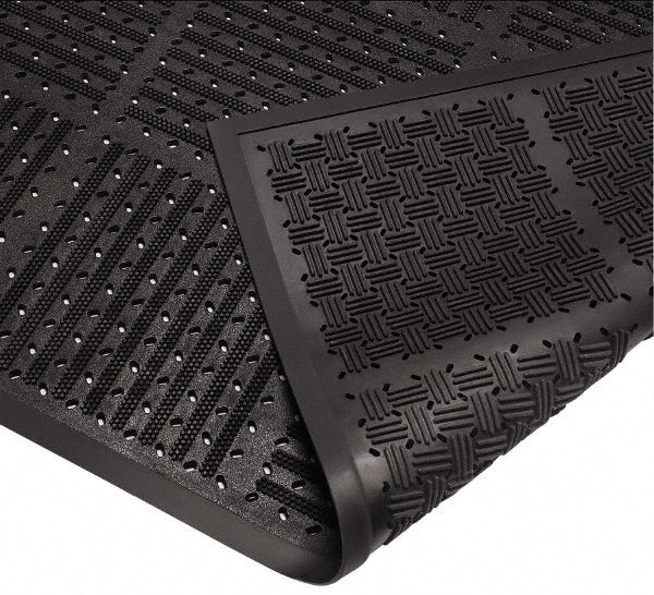 Wearwell 227.716X3X6BK Entrance Mat 72" Long, 36" Wide, Natural Rubber Surface