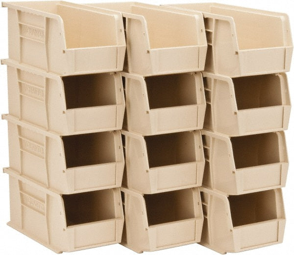 Quantum Storage QUS230IVCS Plastic Hopper Stacking Bin Ivory