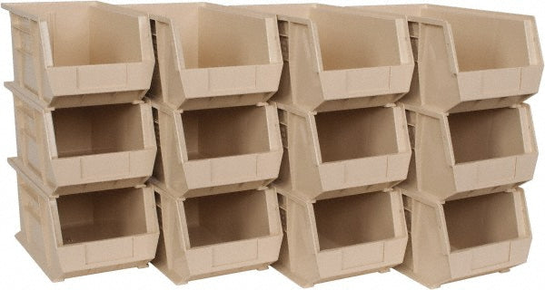 Quantum Storage QUS240IVCS Plastic Hopper Stacking Bin Ivory