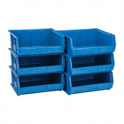 Quantum Storage QUS250BLCS Plastic Hopper Stacking Bin Blue