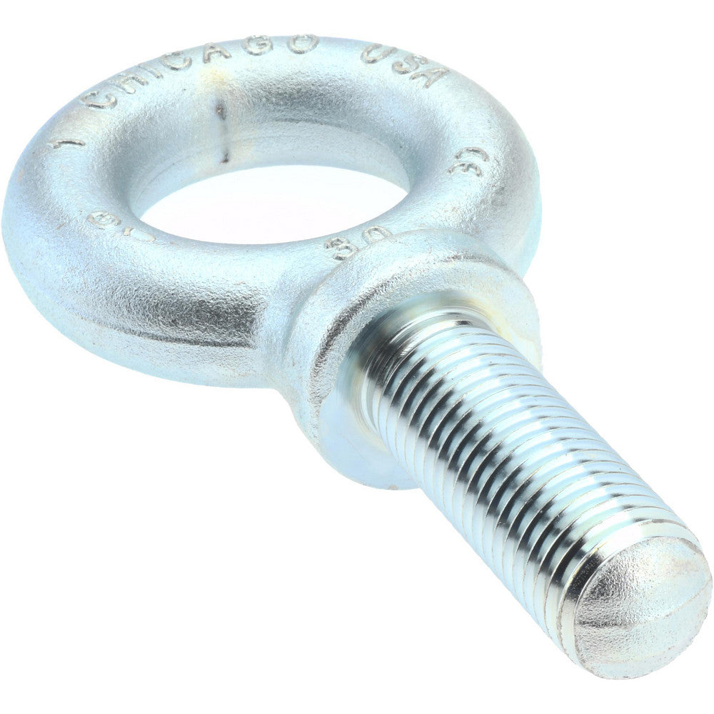 Gibraltar 26077 0 Fixed Lifting Eye Bolt With Shoulder, 9,000 lb Capacity, 1-8 Thread, Grade C-1035 Forged Steel