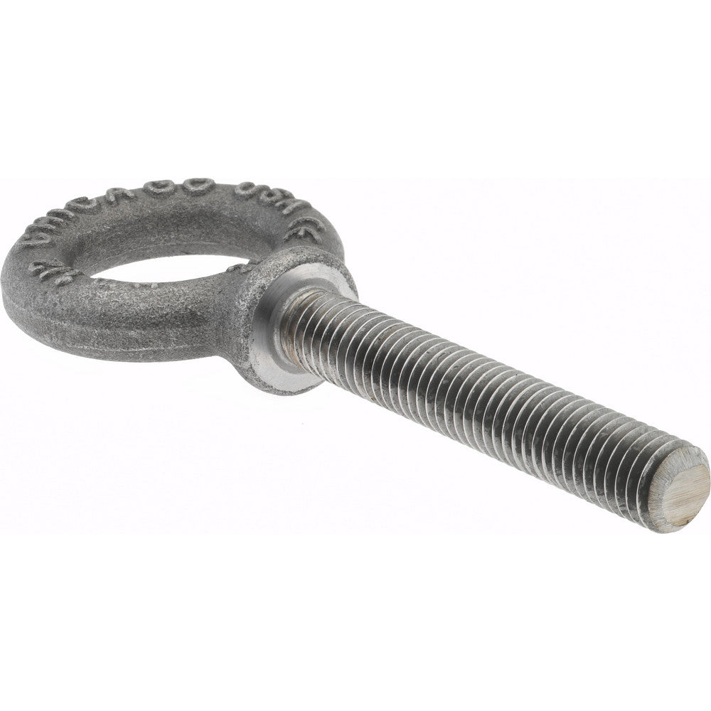 Gibraltar 12891 9 Fixed Lifting Eye Bolt With Shoulder, 2,600 lb Capacity, 1/2-13 Thread, Grade C-1035 Forged Steel