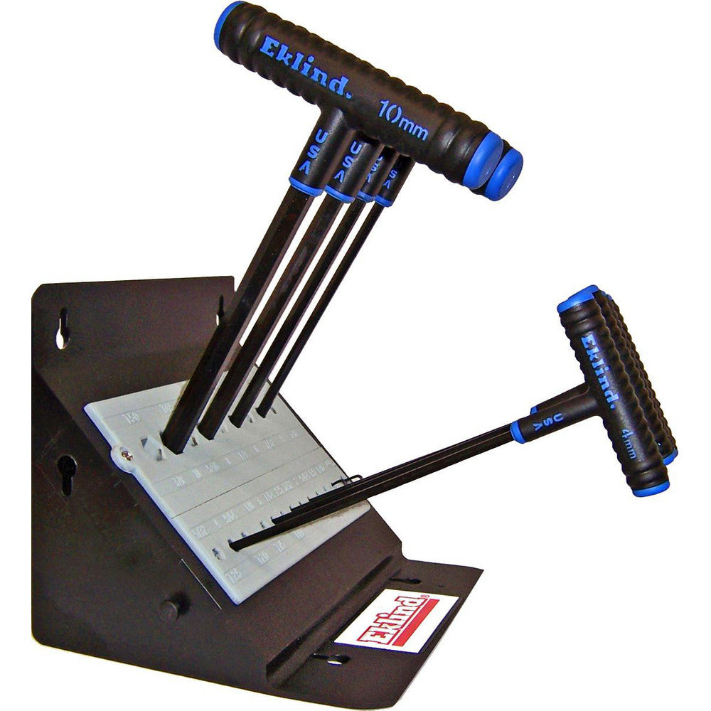 Eklind 64911 Hex Key Sets Tool Type T-Handle Hex (allen) Key Set Handle Type T-Handle Hex Size Range (mm) 2 - 10 Container Type Stand Material Alloy Steel Overall Length (Inch) 10