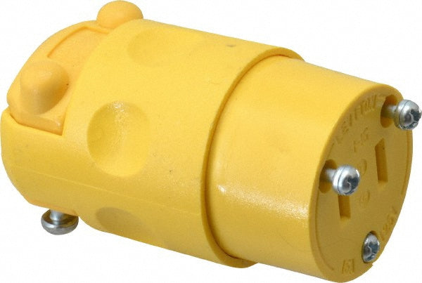 Leviton 115CV Straight Blade Connector Commercial, 1-15R, 125VAC, Yellow
