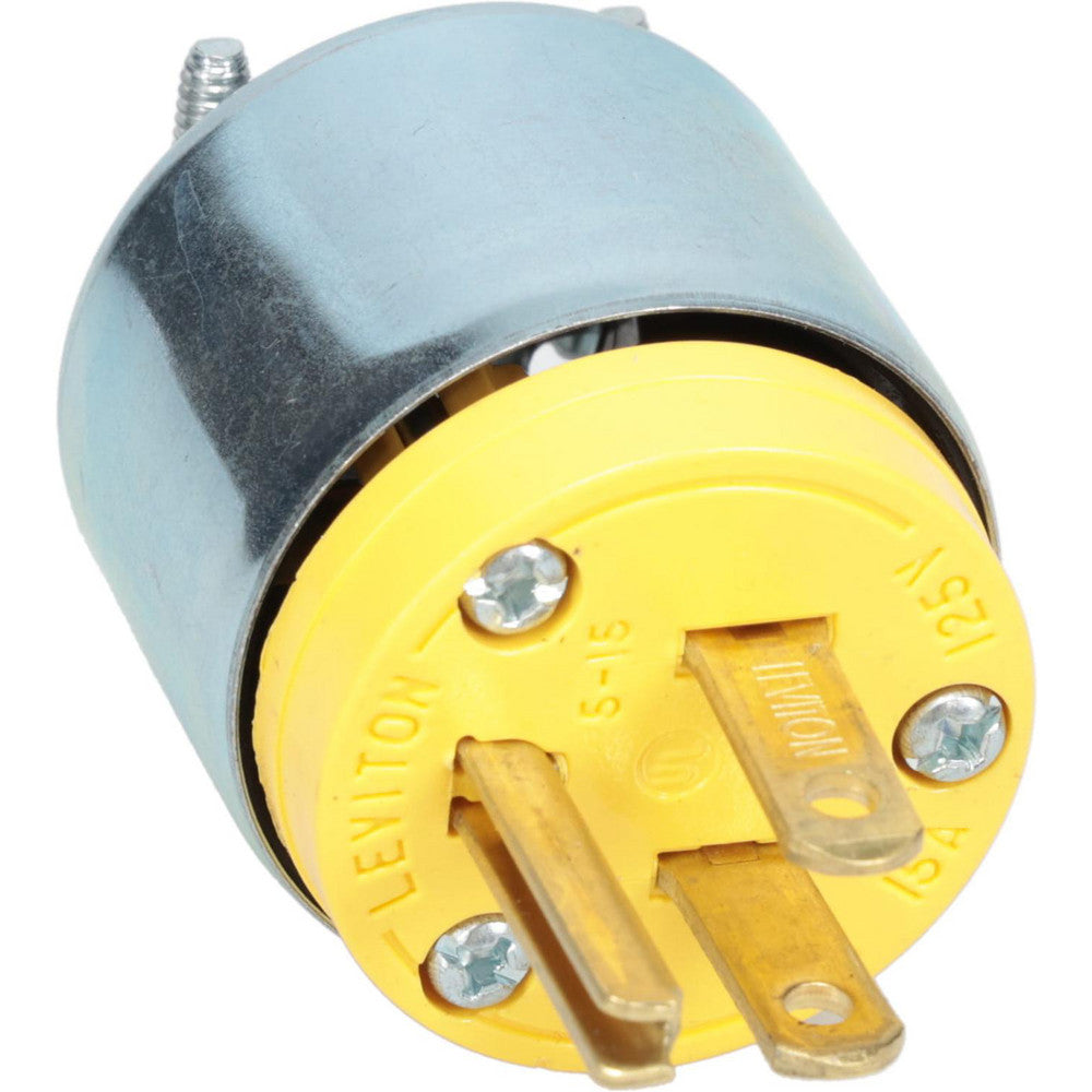 Leviton 515PA Straight Blade Plug Residential, 5-15P, 125VAC, Yellow