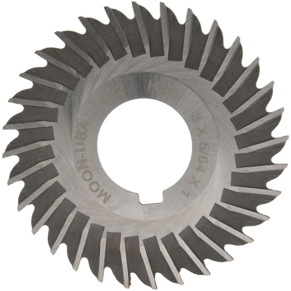 MOON CUTTERS CO. SS378 Side Chip Saw 3" Blade Dia, 5/64" Blade Thickness, 1" Arbor Hole Dia, 32 Teeth, High Speed Steel