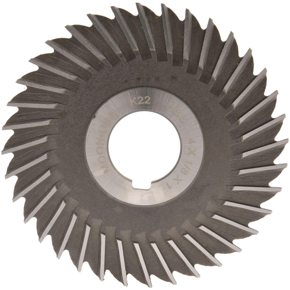 MOON CUTTERS CO. SS4125 Side Chip Saw 4" Blade Dia, 1/8" Blade Thickness, 1" Arbor Hole Dia, 36 Teeth, High Speed Steel