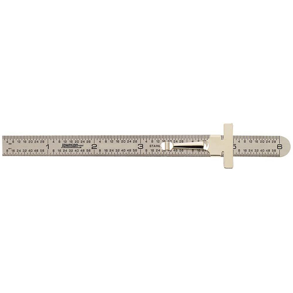 Johnson Level & Tool 7202 Steel Rule 6" OAL, English Graduation