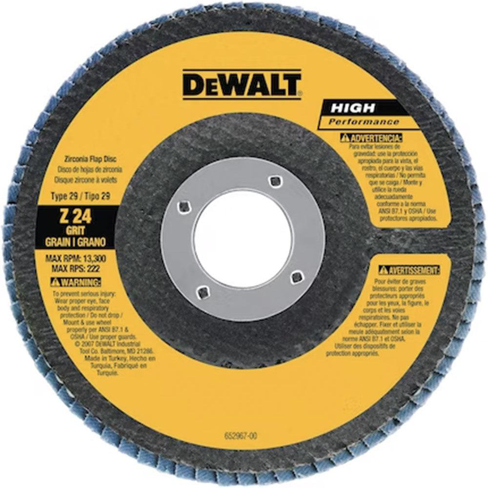 DeWALT DW8327 Flap Disc 5/8-11 Hole, 36 Grit, Zirconia Alumina, Type 29