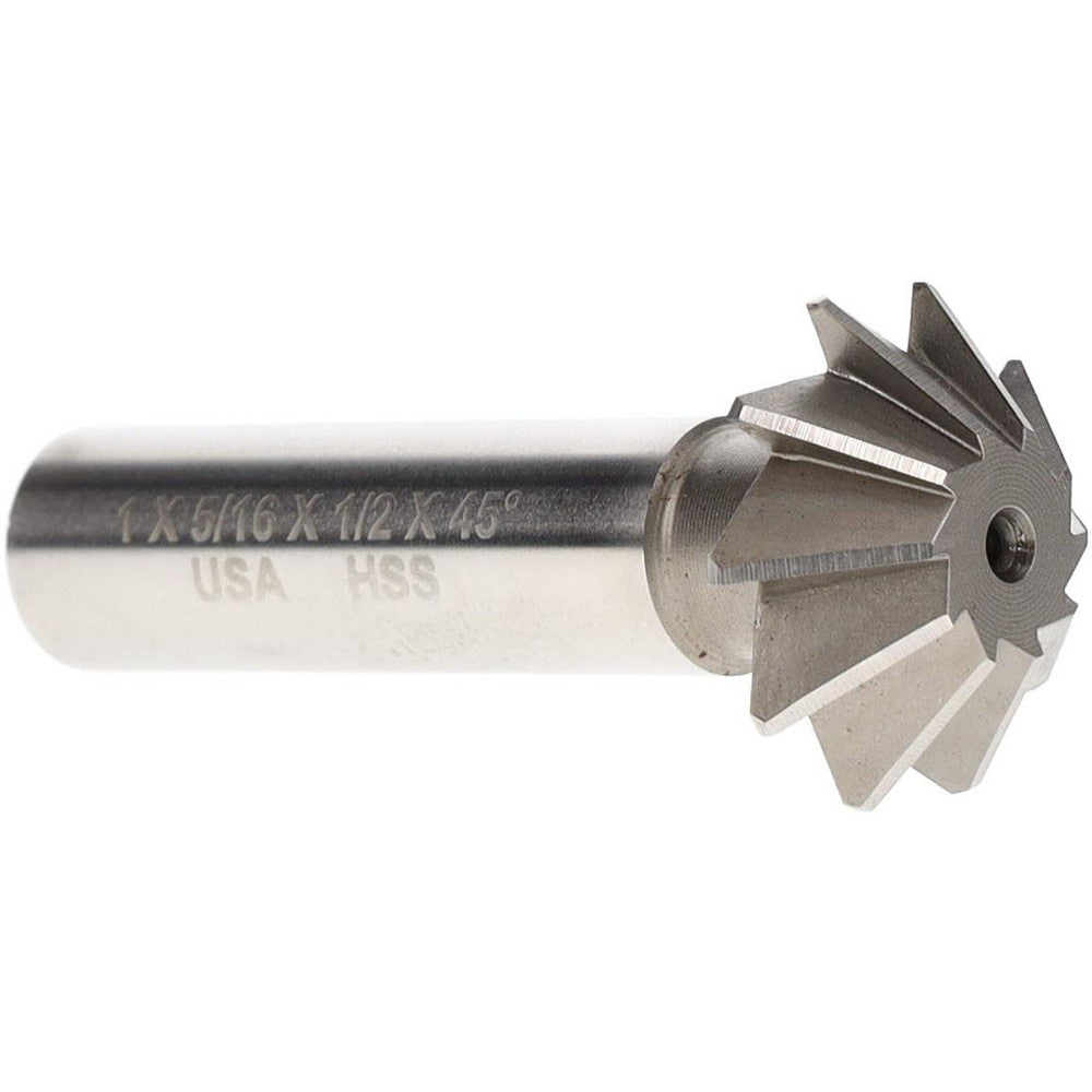 Made in USA Milling Cutters SAC1000-45 1 x 5/16" 45° 10-Tooth High Speed Steel Single-Angle Cutter