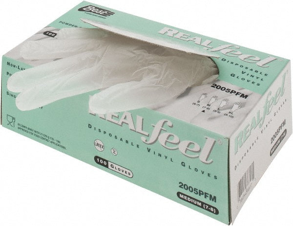SHOWA 2005PFM-07 Disposable Glove Size Medium, 5.0 mil, Vinyl Coated, Vinyl, Food Grade, Powder-Free