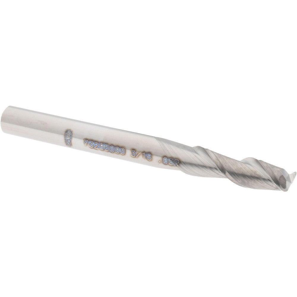 Accupro 73295099 Corner Radius End Mill 3/16" Dia, 5/8" LOC, 0.03" Radius, 2 Flutes, Solid Carbide