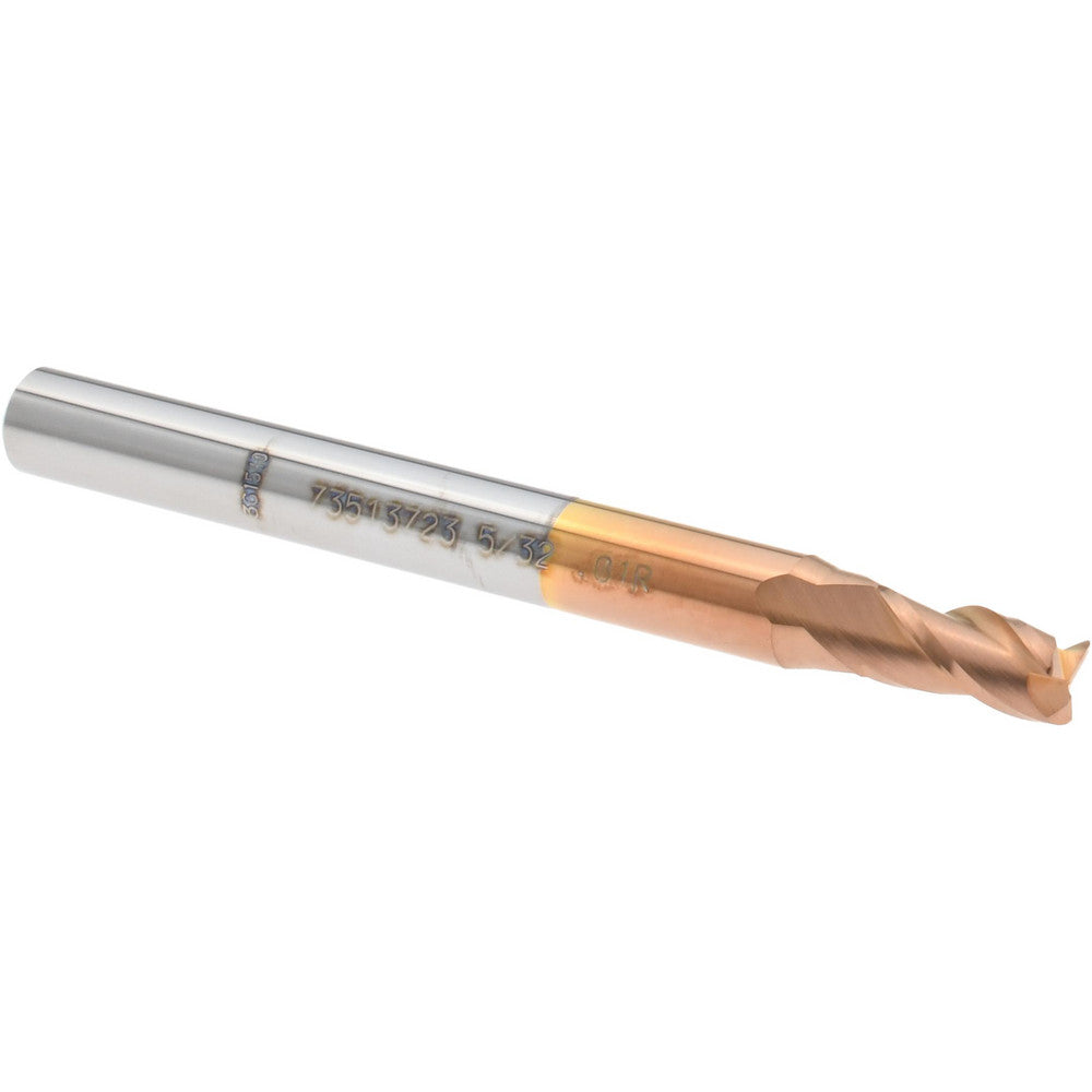 Accupro 73513723 Corner Radius End Mill 0.1563" Dia, 5/16" LOC, 0.0100" Radius, 3 Flute, Solid Carbide