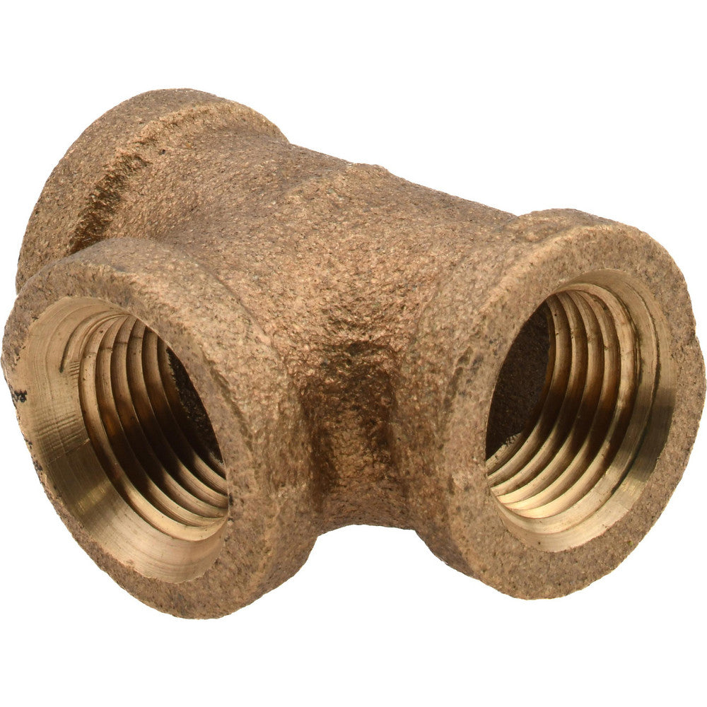 Merit Brass XNL106-06 Brass Pipe Tee 3/8" Fitting, Threaded, FNPT x FNPT x FNPT, Class 125, Lead Free