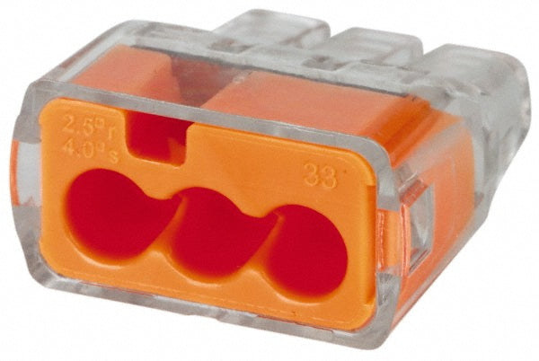 Ideal 30-1033 3 Port, 18 to 12 AWG Compatible, Push-In Wire Connector