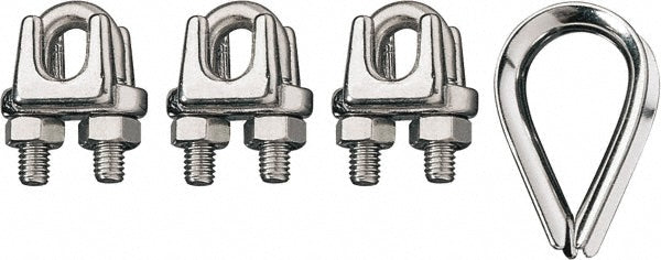 Ronstan ID003404-10 Wire Rope Grip 3/8" Rope Dia, 316 Stainless Steel
