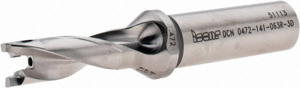 Iscar 3202789 Replaceable-Tip Drill 0.472 to 0.488" Dia, 1.41" Max Depth, 5/8" Straight-Cylindrical Shank