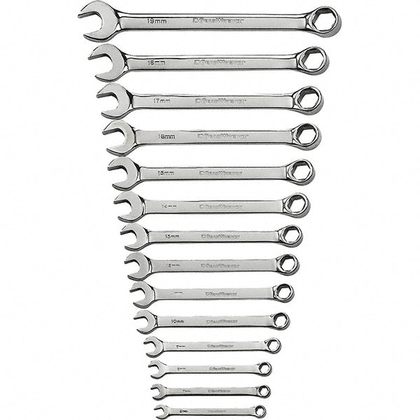 GEARWRENCH 81925 Combination Wrench Set 14 Pc, 10 mm 11 mm 12 mm 13 mm 14 mm 15 mm 16 mm 17 mm 18 mm 19 mm 6 mm 7 mm 8 mm & 9 mm Wrench, Metric