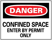 AccuformNMC D162PC Accident Prevention Sign Rectangle, "Danger, CONFINED SPACE ENTER BY PERMIT ONLY"