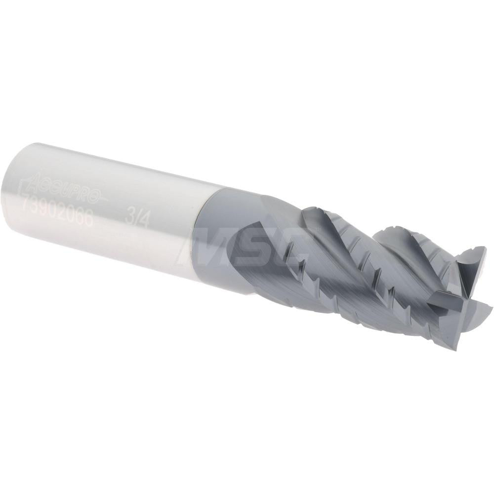 Accupro 73902066 Roughing & Finishing End Mill 3/4" Dia, 4 Flutes, Square End, Chipbreaker, Solid Carbide