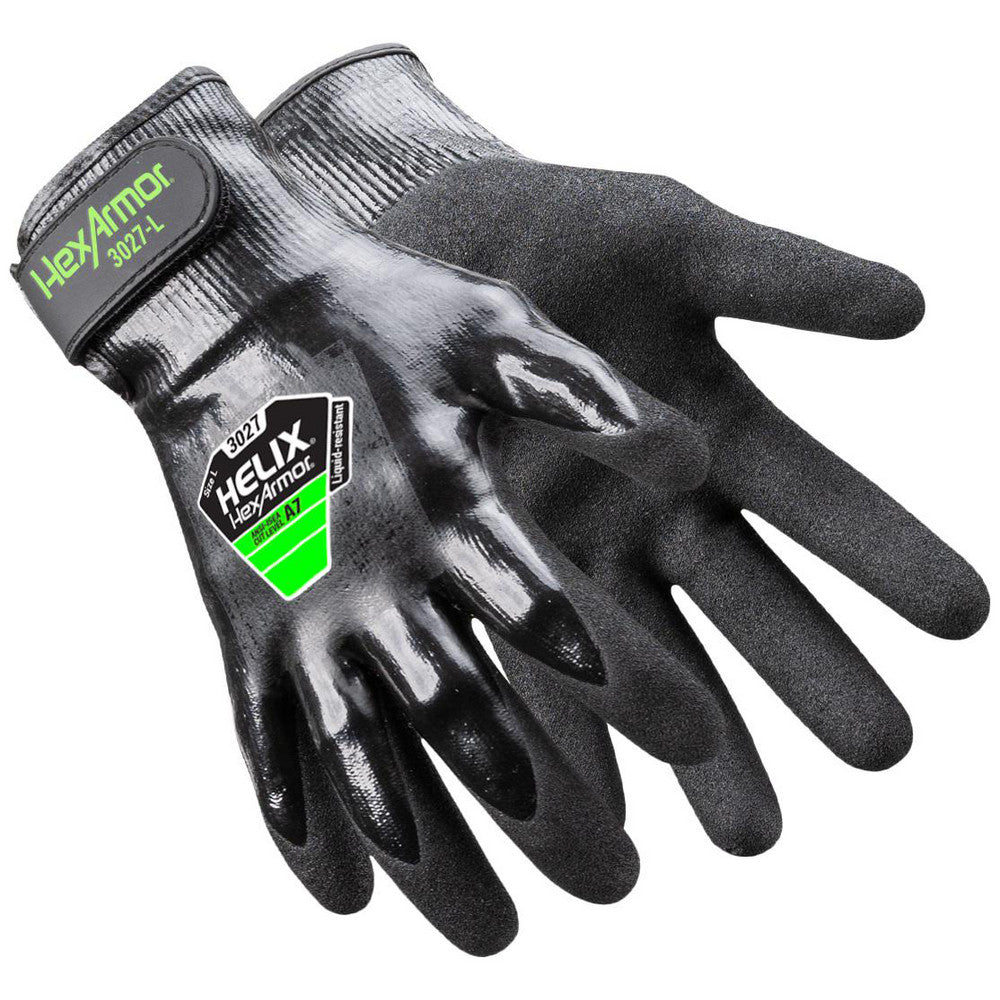 HexArmor 3027-M (8) Cut & Puncture Resistant Gloves Style Knit Coating Material Nitrile Coating Coverage Full Glove Type Cut, Puncture & Abrasion-Resistant ANSI/ISEA Cut Resistance Level A7 Primary Material HPPE Blend